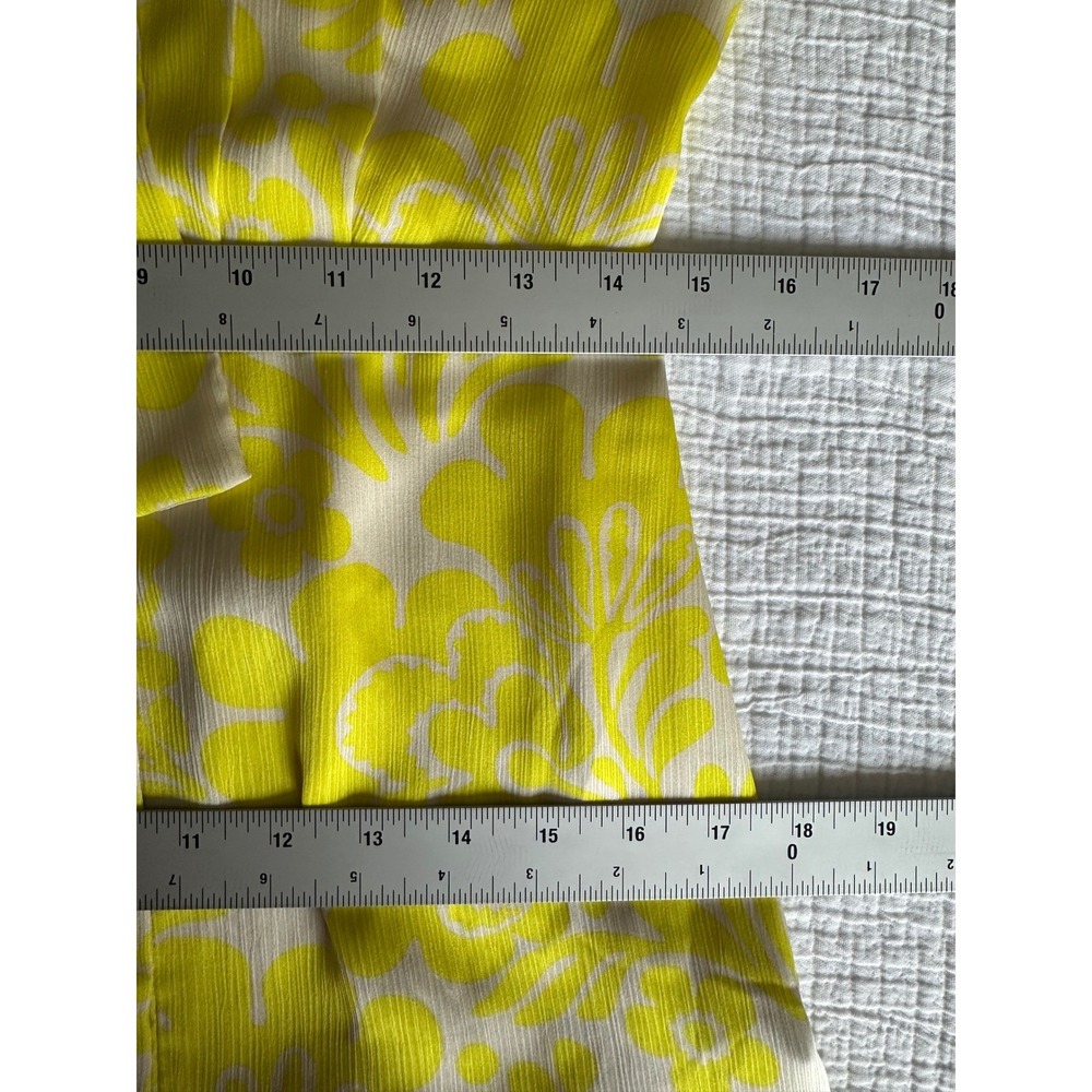 Alexis Neela Yellow Floral Tie Neck Poet Sleeve Ruffle Mini Dress Small S - Picture 6 of 7